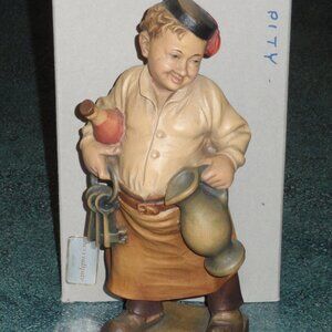 Anri Innkeeper 10" Wood Carved Figurine Made In Italy Signed With Box RARE GIFT